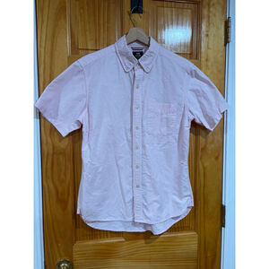Beams Heart Pink Anchor Embroidered Button Down Shirt M Short Sleeve Japan Casua